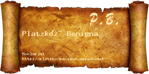 Platzkó Benigna névjegykártya